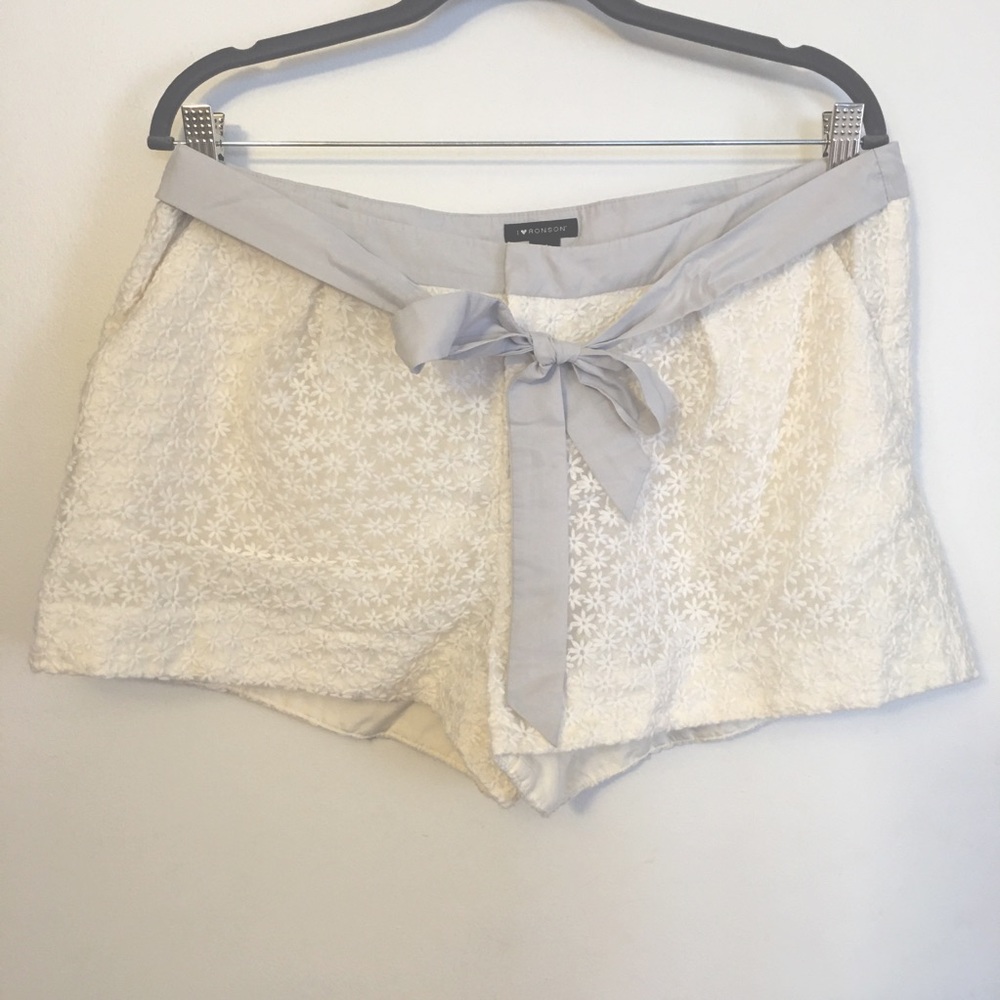 I Heart Ronson White Shorts